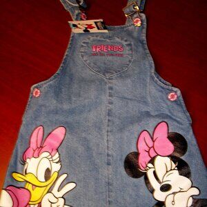 Disney Parks Minnie Mouse Jumper Denim Jean Dress Daisy Duck Romper